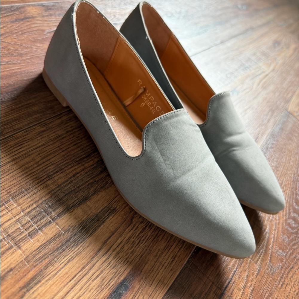 Rampage Women's Faux Suede Gray Flats